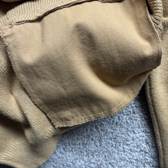 Paul Fredrick Double Breasted Cardigan Knit Men's XXL Tan Merino Wool Grandpa - Picture 16 of 16